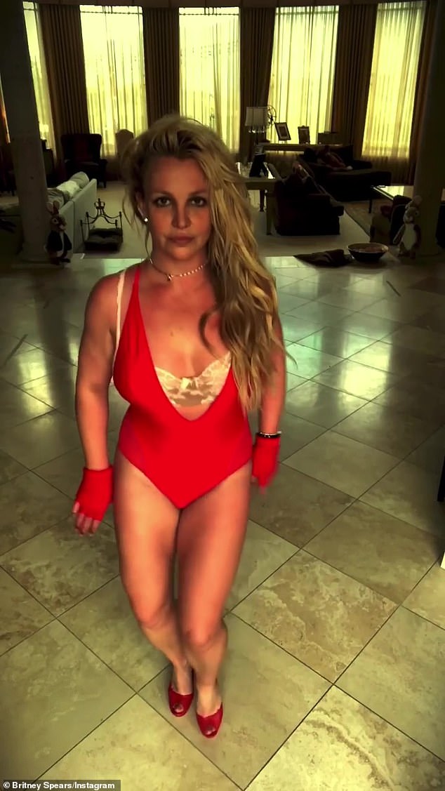 Dancing Queen: Britney also shared a video of herself dancing in honor of Valentine's Day on her Instagram page