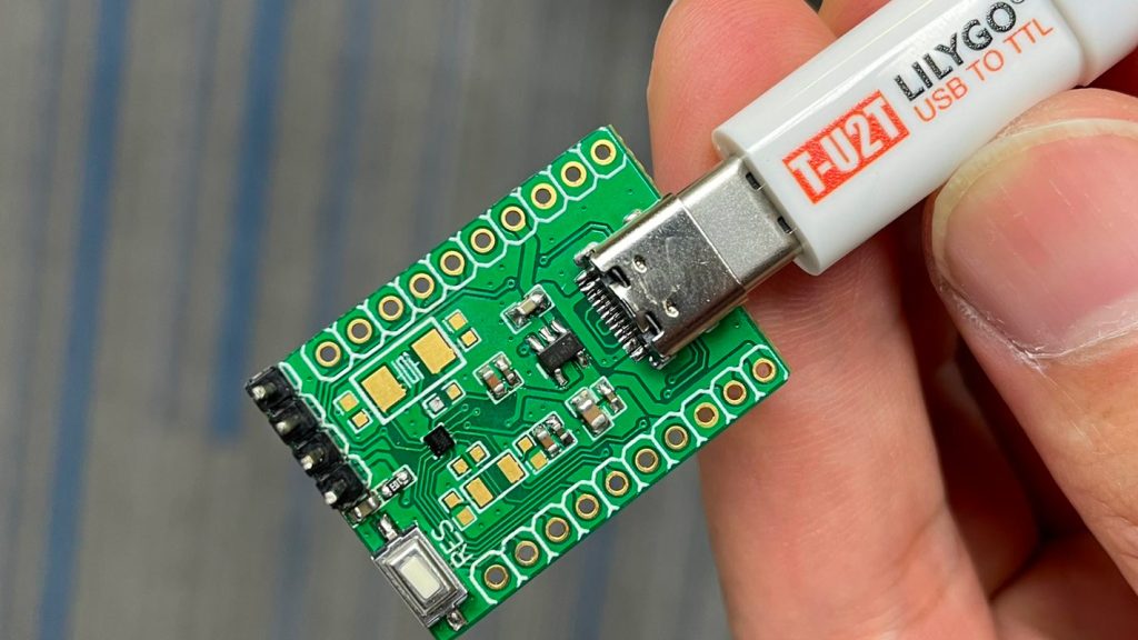 The teeny tiny MCU mentioned in the article, merely a blimp on a giant devboard