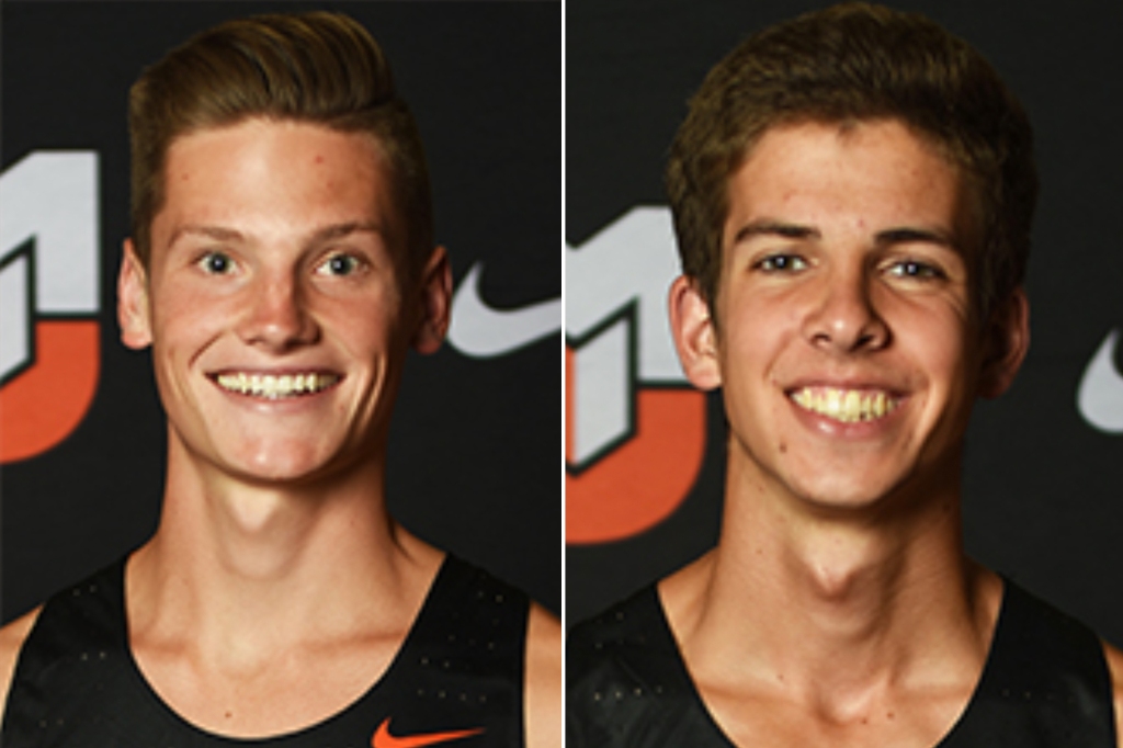 Milligan sprinters Alex Mortimer (left) and Eli Baldy suffered injuries in a hit-and-run accident near Williamsburg, Virginia.