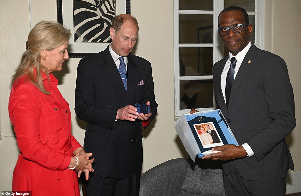 The Earl and Duchess of Wessex exchanged gifts with Prime Minister Philippe Pierre.  They are also scheduled to visit two other countries, Antigua and Barbuda and Saint Vincent and the Grenadines during their tour.