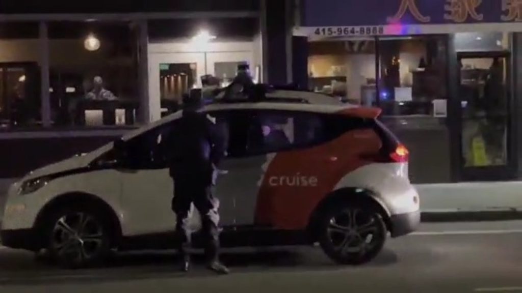 San Francisco police stop a self-driving car