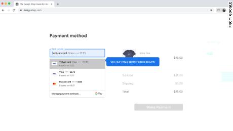 Google Virtual Cards will hide users' credit card information while shopping online. 
