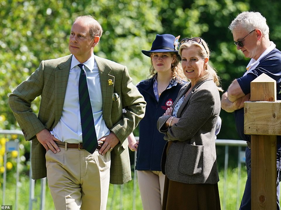 Sophie Wessex looked elated this morning as she arrived with her husband Prince Edward and their daughter Lady Louise on the third day of the Royal Windsor Horse Show.