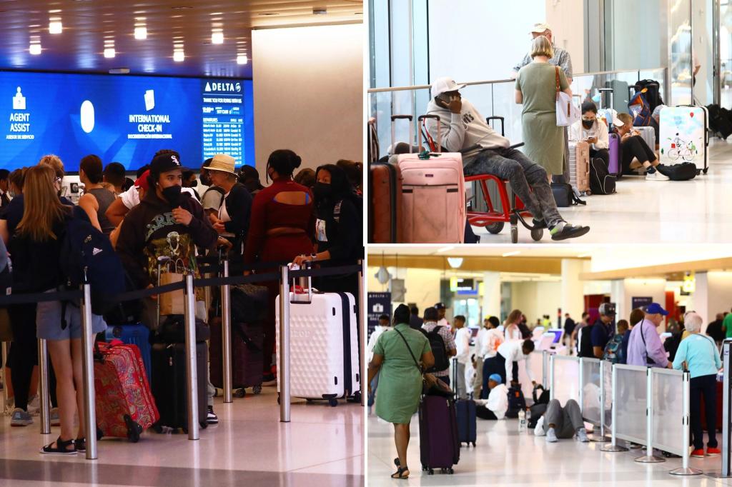 Long lines at LaGuardia as travelers try to rebook flights