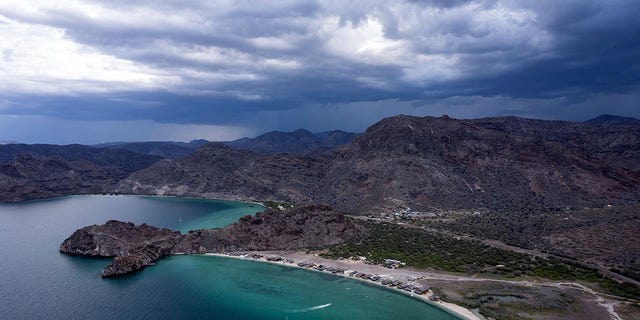 An aerial view of Bahia Concepcion on the Sea of ​​Cortez near Mulege, southern Baja California state, Mexico on July 21, 2021.