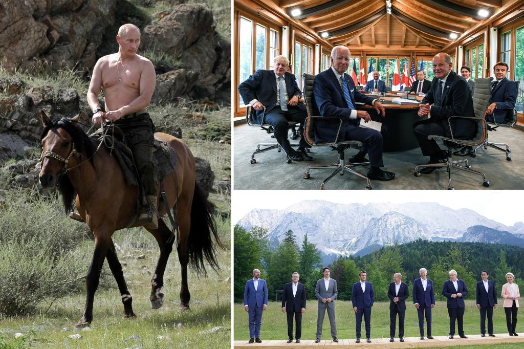 G7 leaders mock Vladimir Putin over picture of riding a horse without a shirt