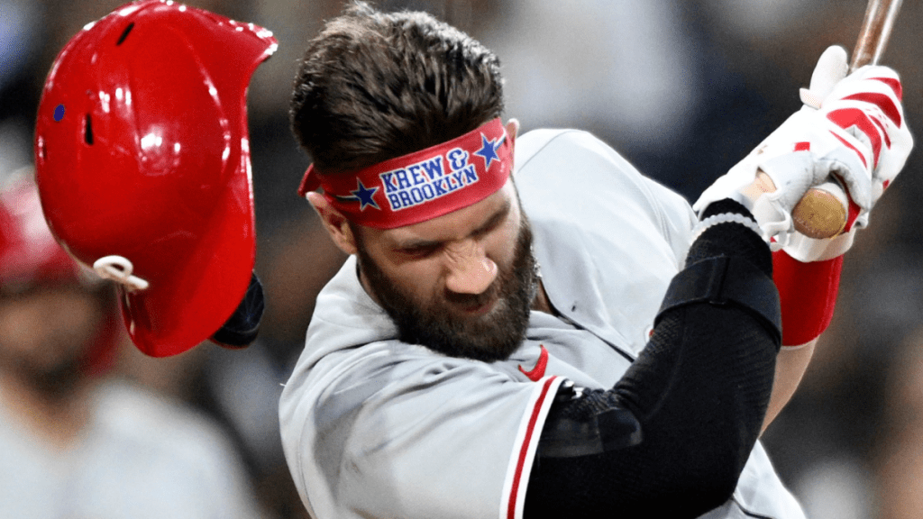 Bryce Harper injury update: Phillies star fractured left thumb when hit on the field versus Padres