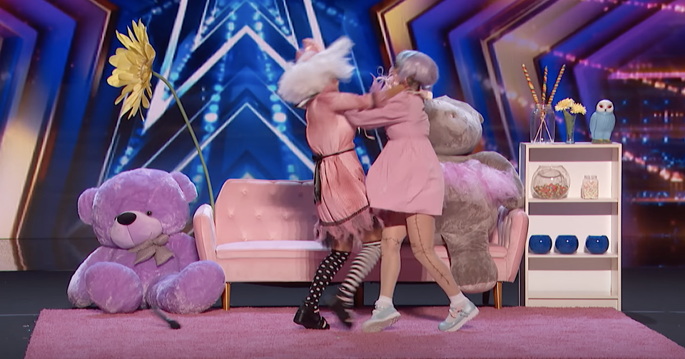 Duo Rag Dolls explode on the creative differences on America's Got Talent.  (Photo: NBC)