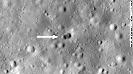 New double crater seen on the moon's surface after a mysterious rocket collides