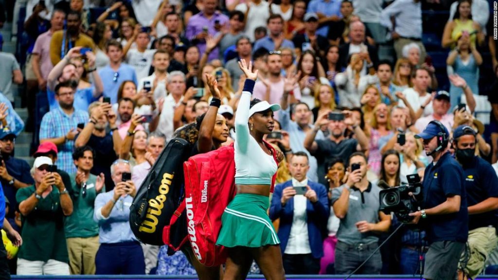Serena and Venus Williams were eliminated from the doubles match against the Czech duo at the US Open