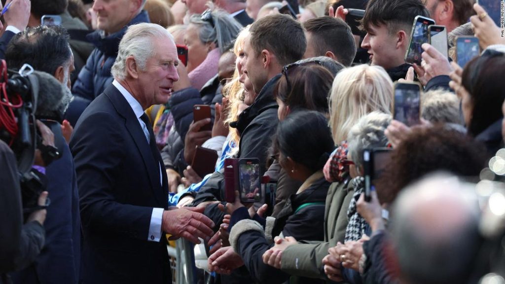 King Charles III and Prince William visit people queuing to see the Queen's coffin