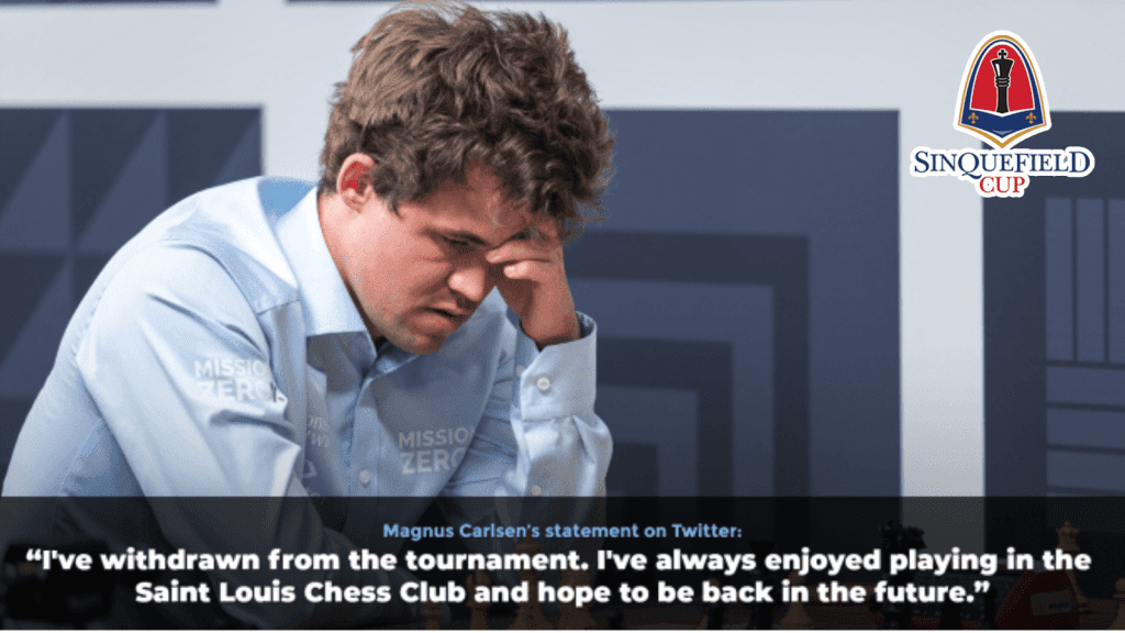 Magnus Carlsen withdraws from Sinkfield Cup