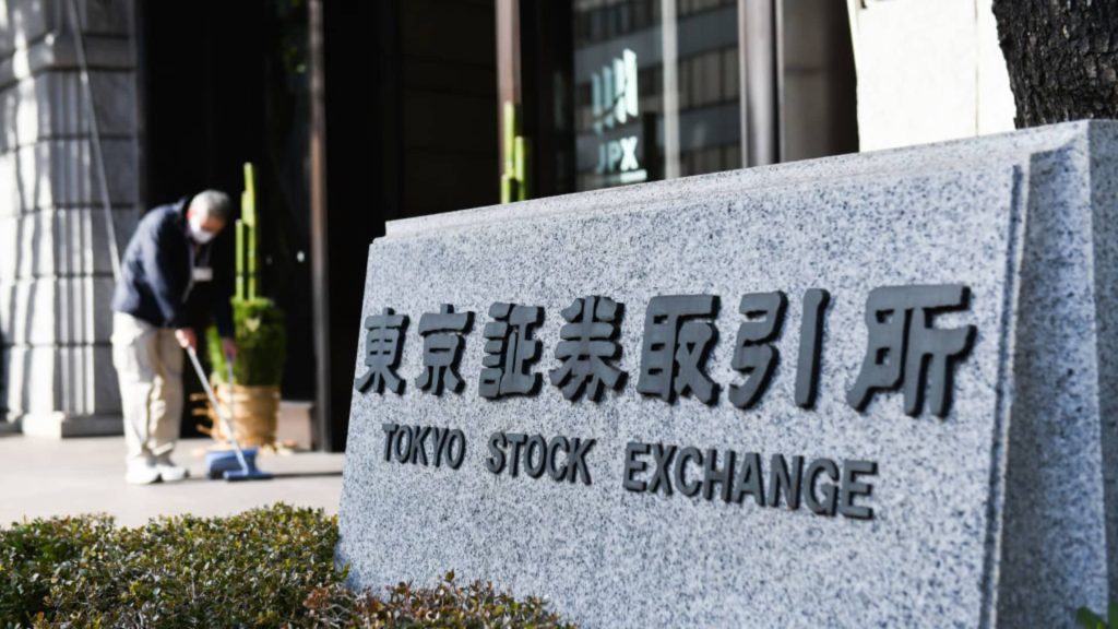 mixed stock trading;  Caixin Services PMI data