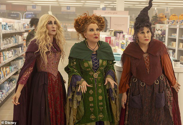 Hocus Pocus 2 premiered on Disney+ on September 30th, amid great expectations.  It's a sequel to the 1993 cult classic, with Sarah Jessica Parker (left) Bette Midler (centre) and Kathy Najimi (right) all reprising their roles as Sanderson's evil sisters.