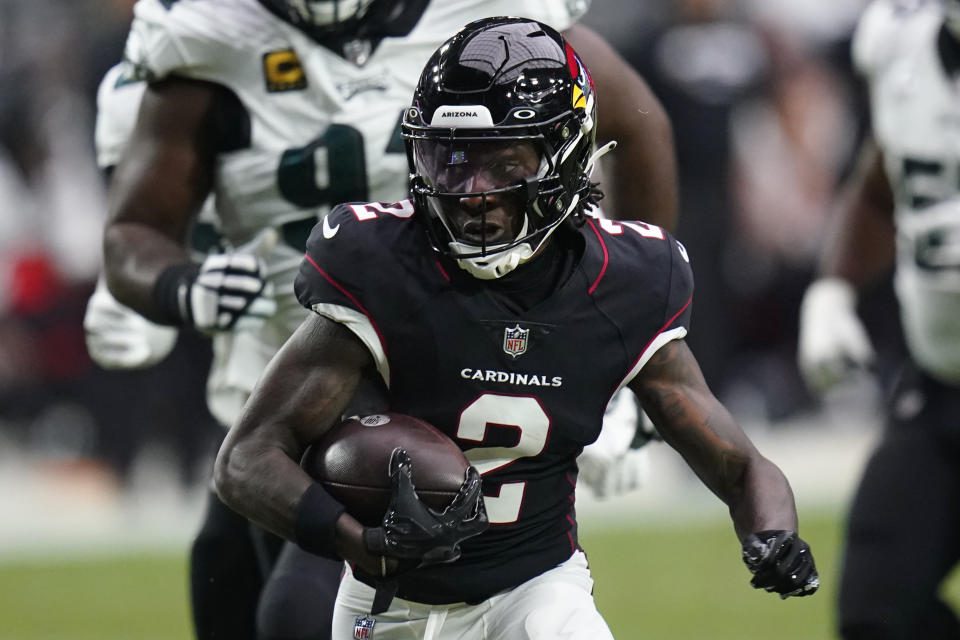 The Arizona Cardinals Marquise Brown receiver has been a target machine for fantasy players this season.  (AP Photo/Ross D. Franklin)