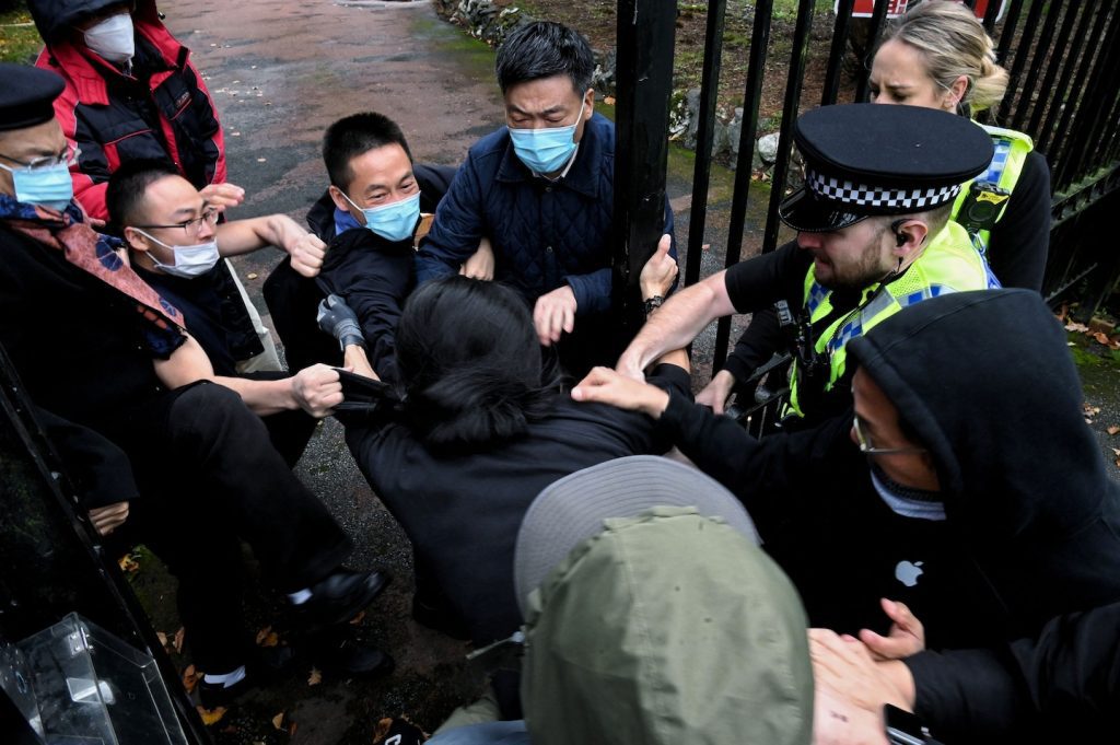 Chinese consulate staff in Manchester attack a pro-Hong Kong protester