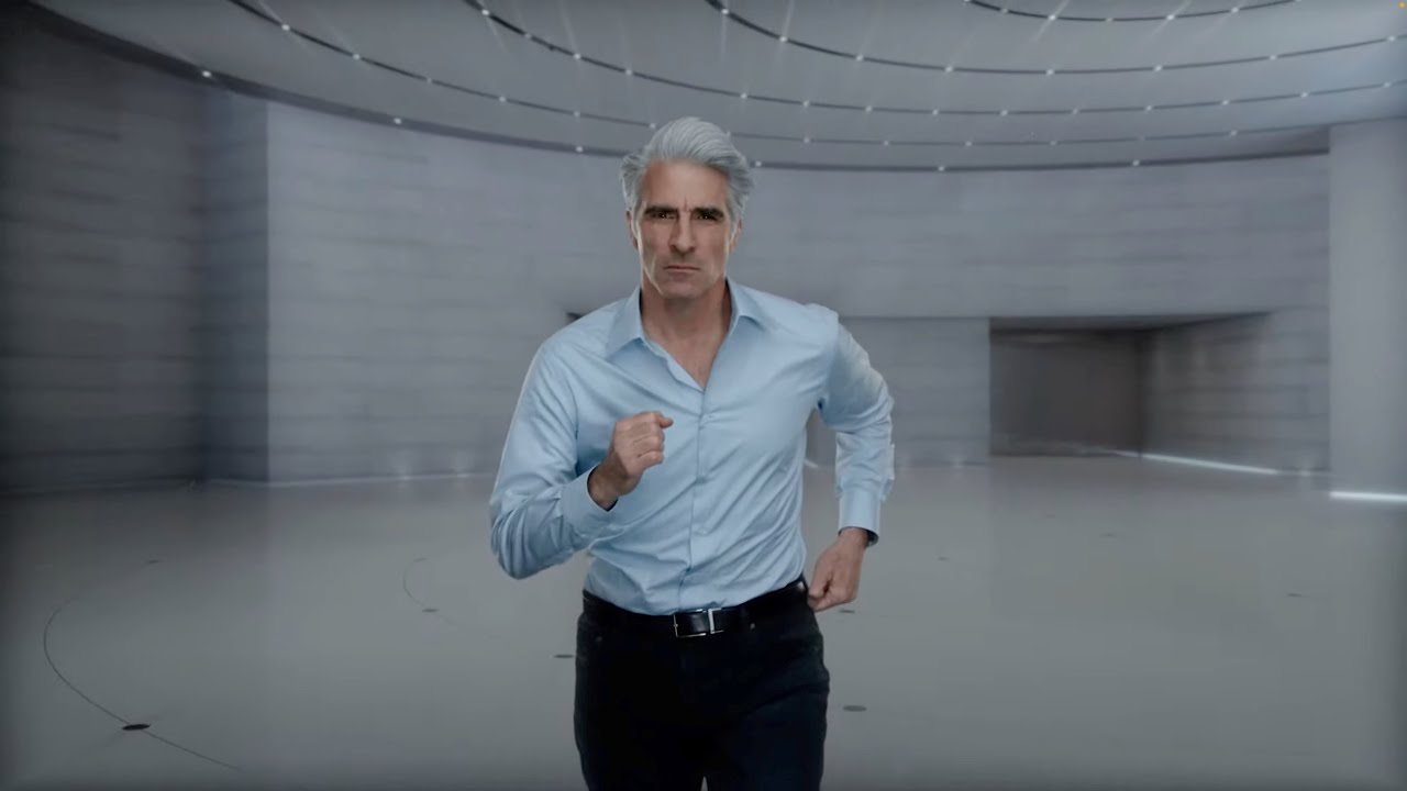Apple engineer Craig Federighi working on a live broadcast of WWDC 2022