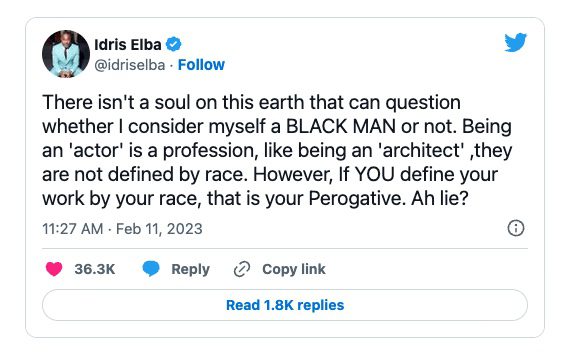 Idris Elba on Twitter
