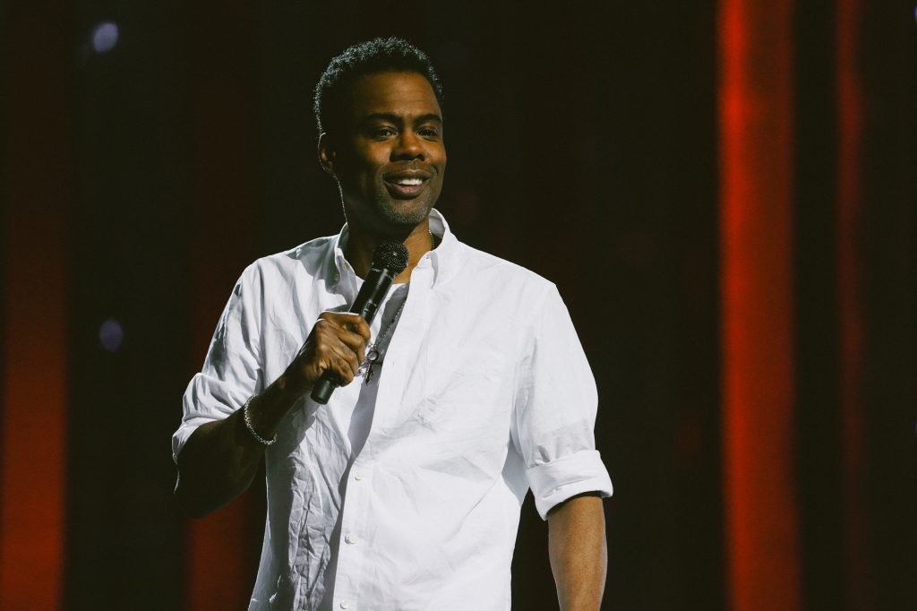 This photo posted by Netflix shows Chris Rock during his stand-up comedy show 