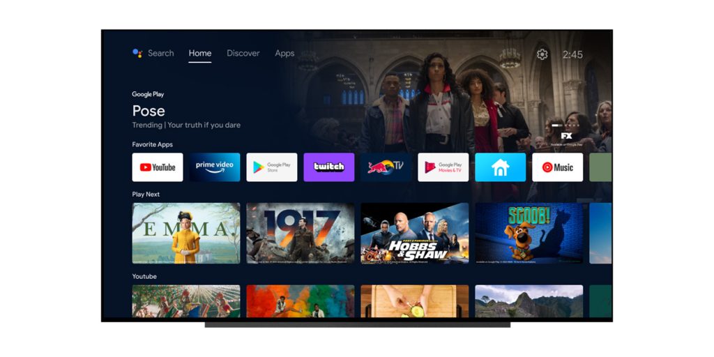 android tv discover home screen