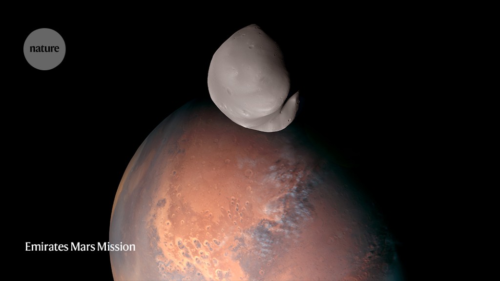 First close-up of Mars' unknown moon Deimos