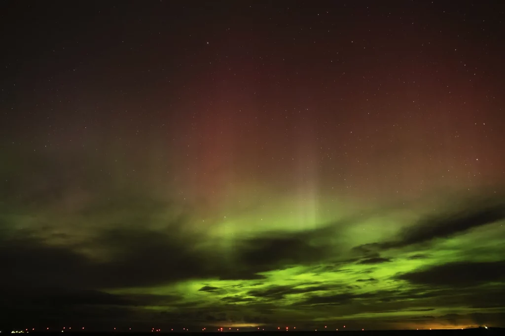 A massive solar storm creates dazzling aurorae in the far south