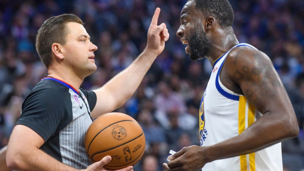 Draymond Green was sent off after a hard step on Domantas Sabonis' chest