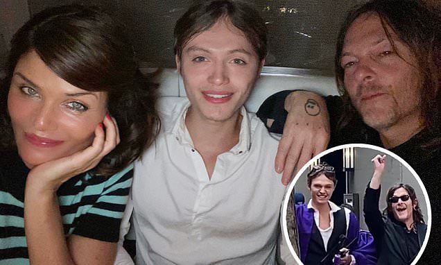 Helena Christensen and ex Norman Reedus reunited to celebrate their son Mingus' graduation from NYU