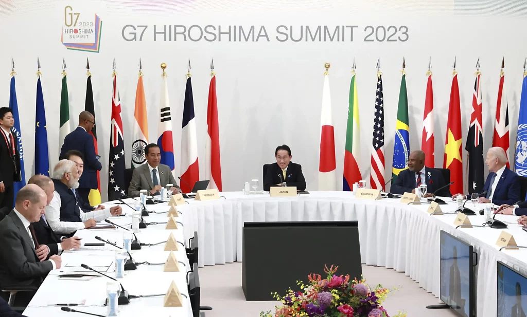 The G7 urges China to pressure Russia to end the war in Ukraine, respect Taiwan's status, and fair trade rules