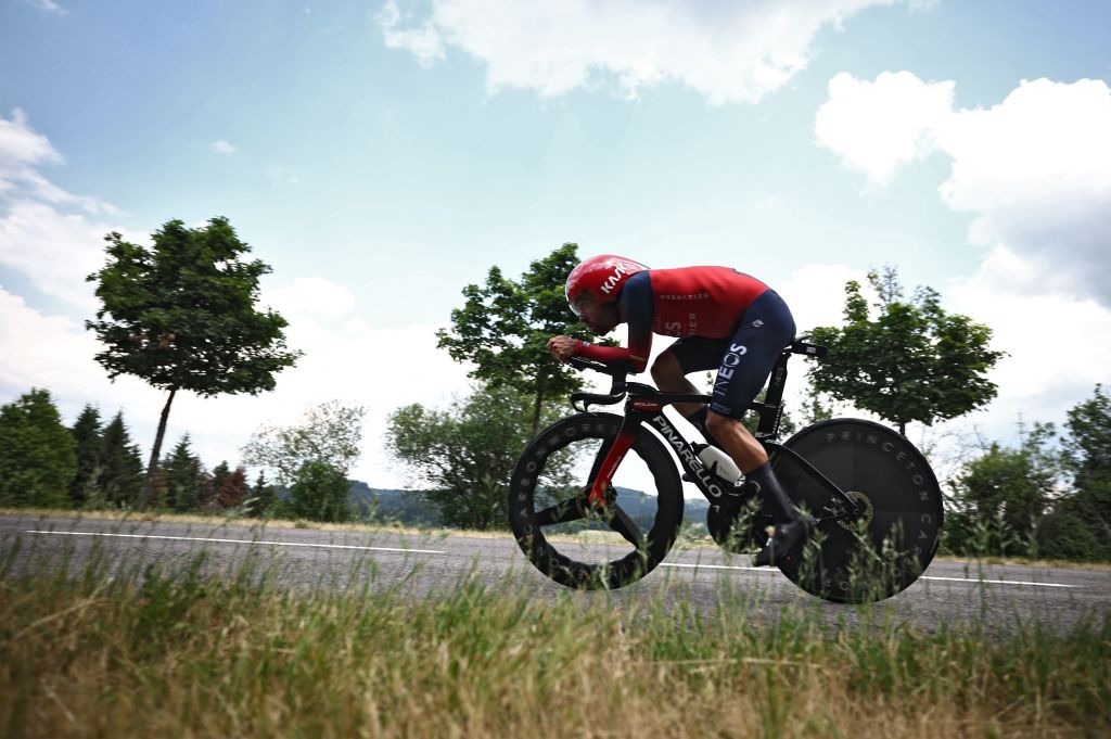 Jonathan Castroviejo during the 2023 Criterium du Dauphiné stage 4 time trial