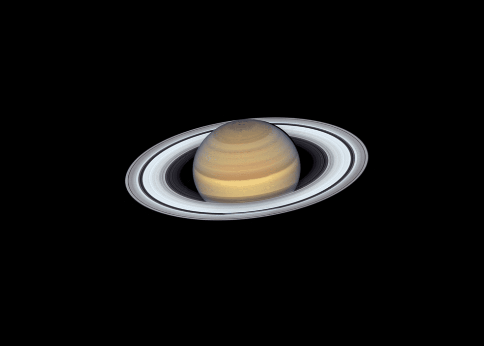 This Hubble Space Telescope image captures great detail on Saturn and its ring system.  It's from 2019 and is part of the Exoplanet Legacy (OPAL) project.  Image credits: NASA, ESA, A. Simon (GSFC), MH Wong (University of California, Berkeley), and Team Opal