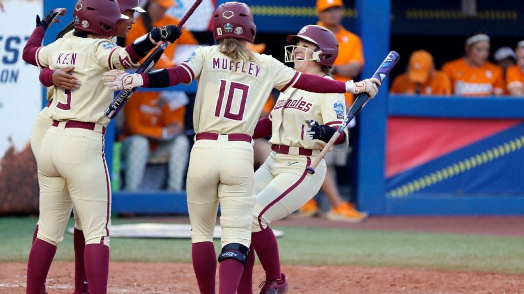 Florida State leads Tennessee, to face Oklahoma for the WCWS title