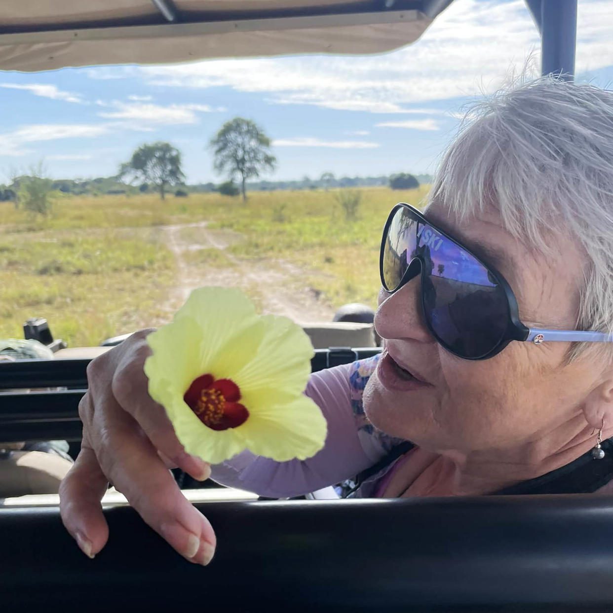 Gail Mattson, on safari in Zambia (Rona Wells via Facebook)